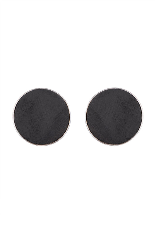 White Finish Handcrafted Wood & Metal Earrings