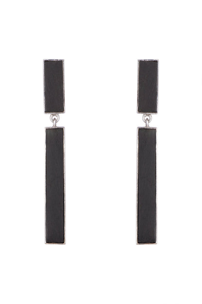 White Finish Handcrafted Wood Dangler Earrings