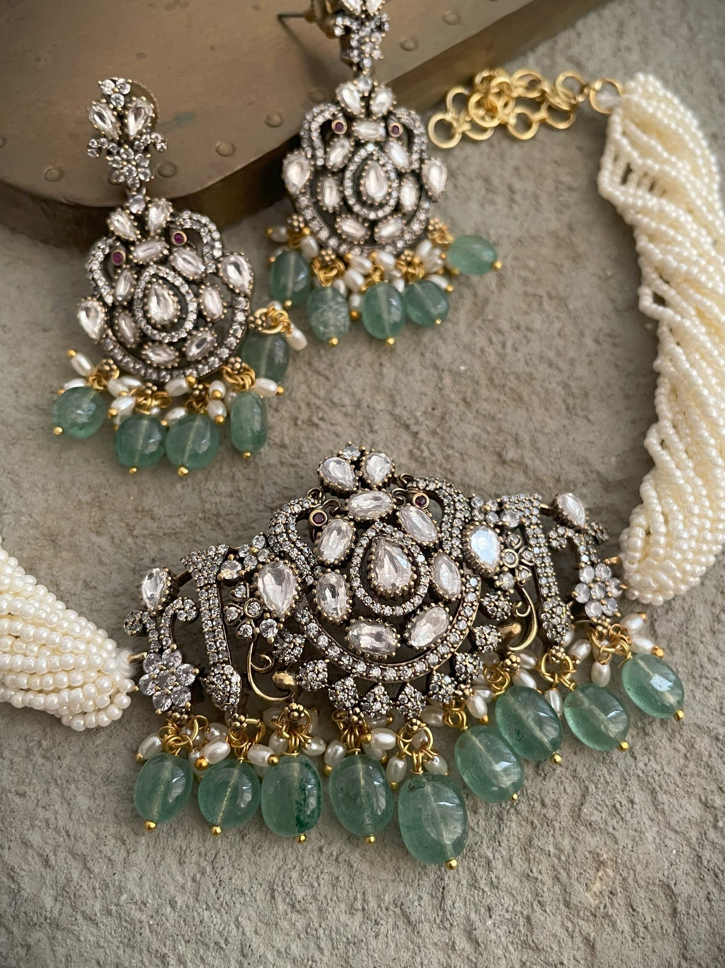 Antique Regal Jadau Polki Necklace Sets