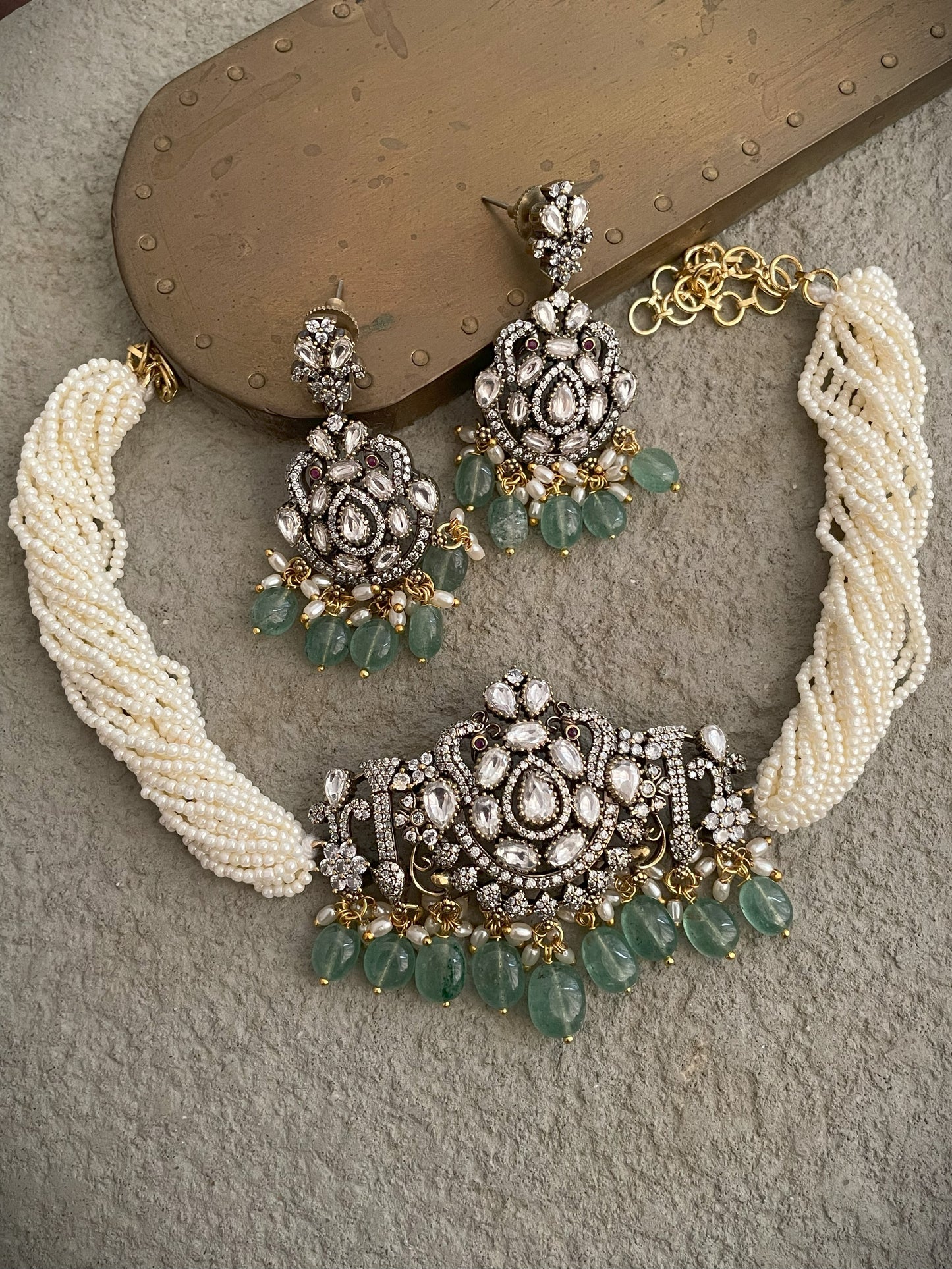 Antique Regal Jadau Polki Necklace Sets