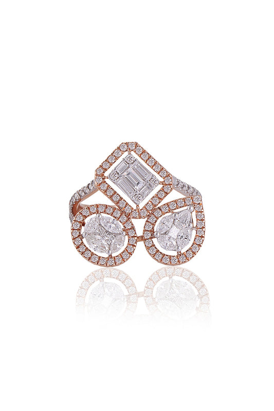 Rose Gold Plated Diamond Ring