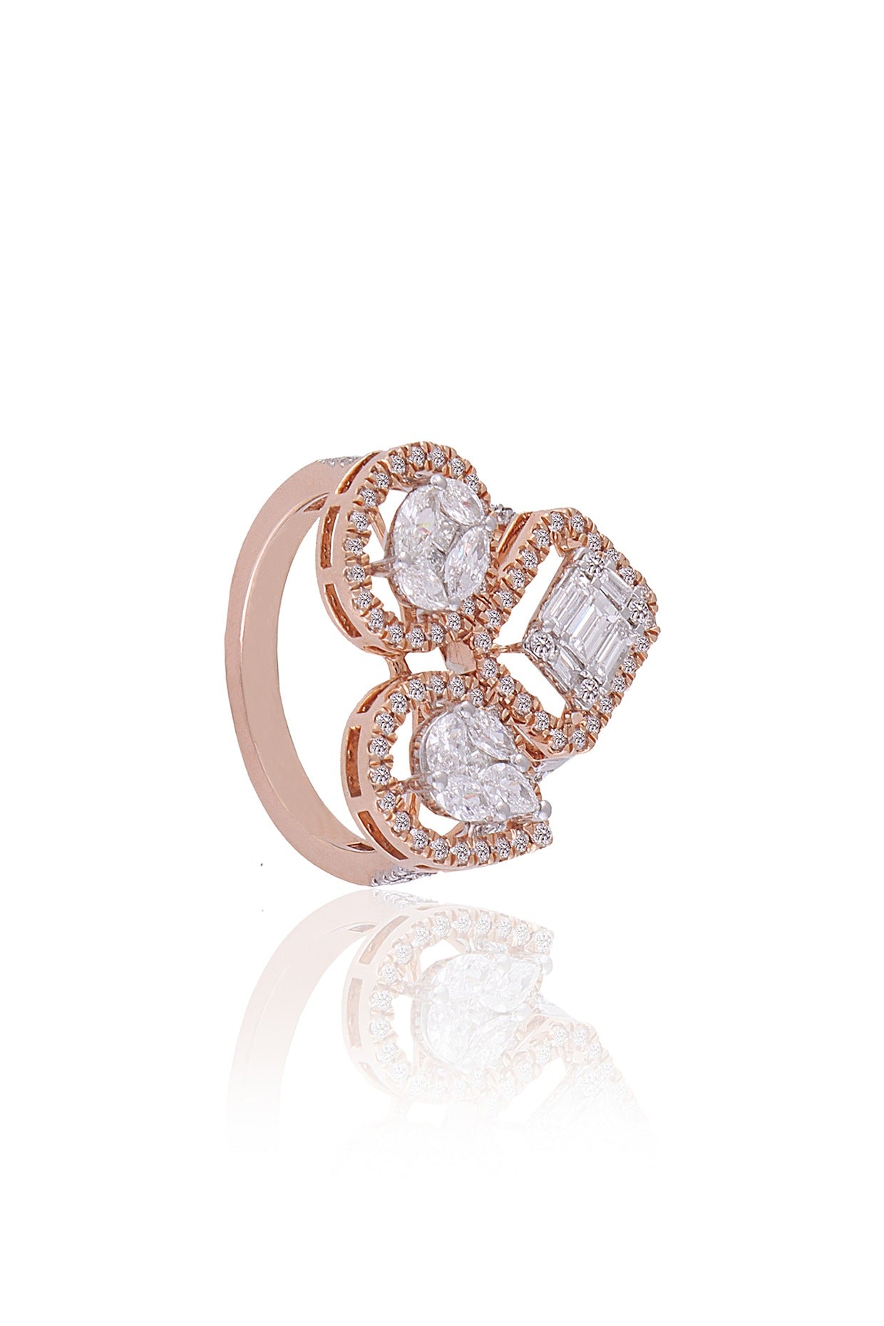 Rose Gold Plated Diamond Ring