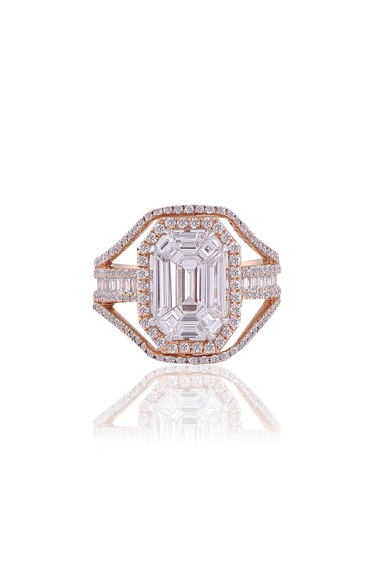 Rose Gold Plated Diamond Ring