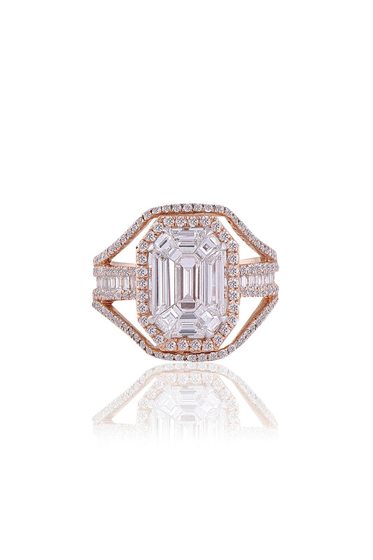 Rose Gold Plated Diamond Ring