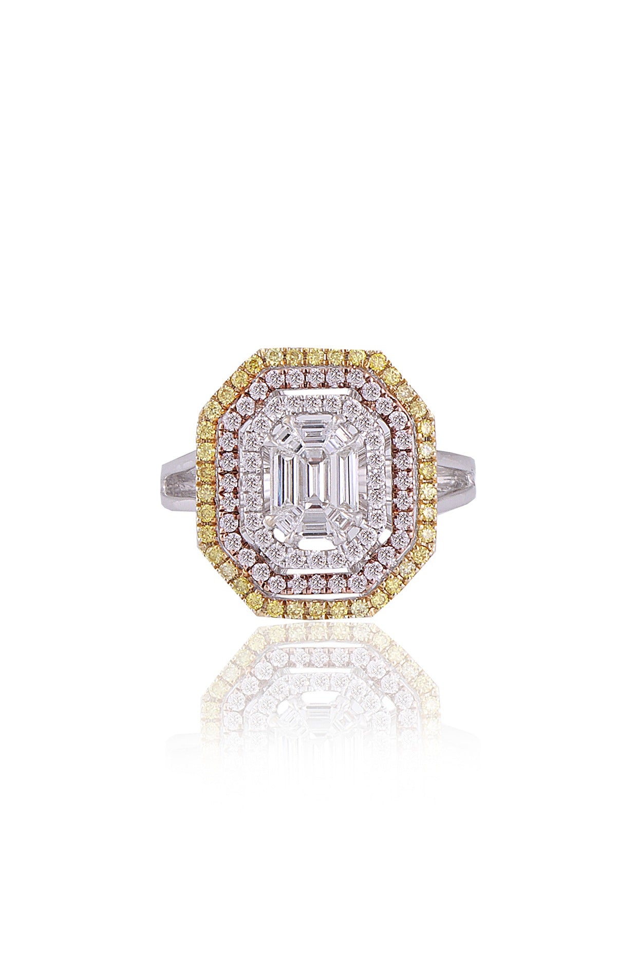 Two Tone Plated Diamond Ring