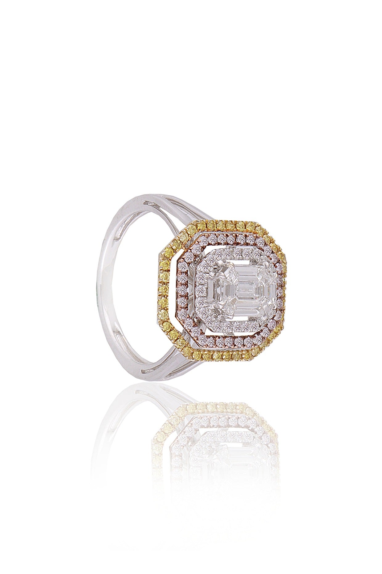 Two Tone Plated Diamond Ring