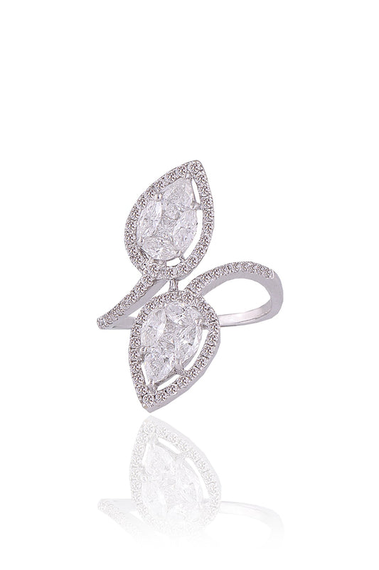 White Plated Diamond Ring