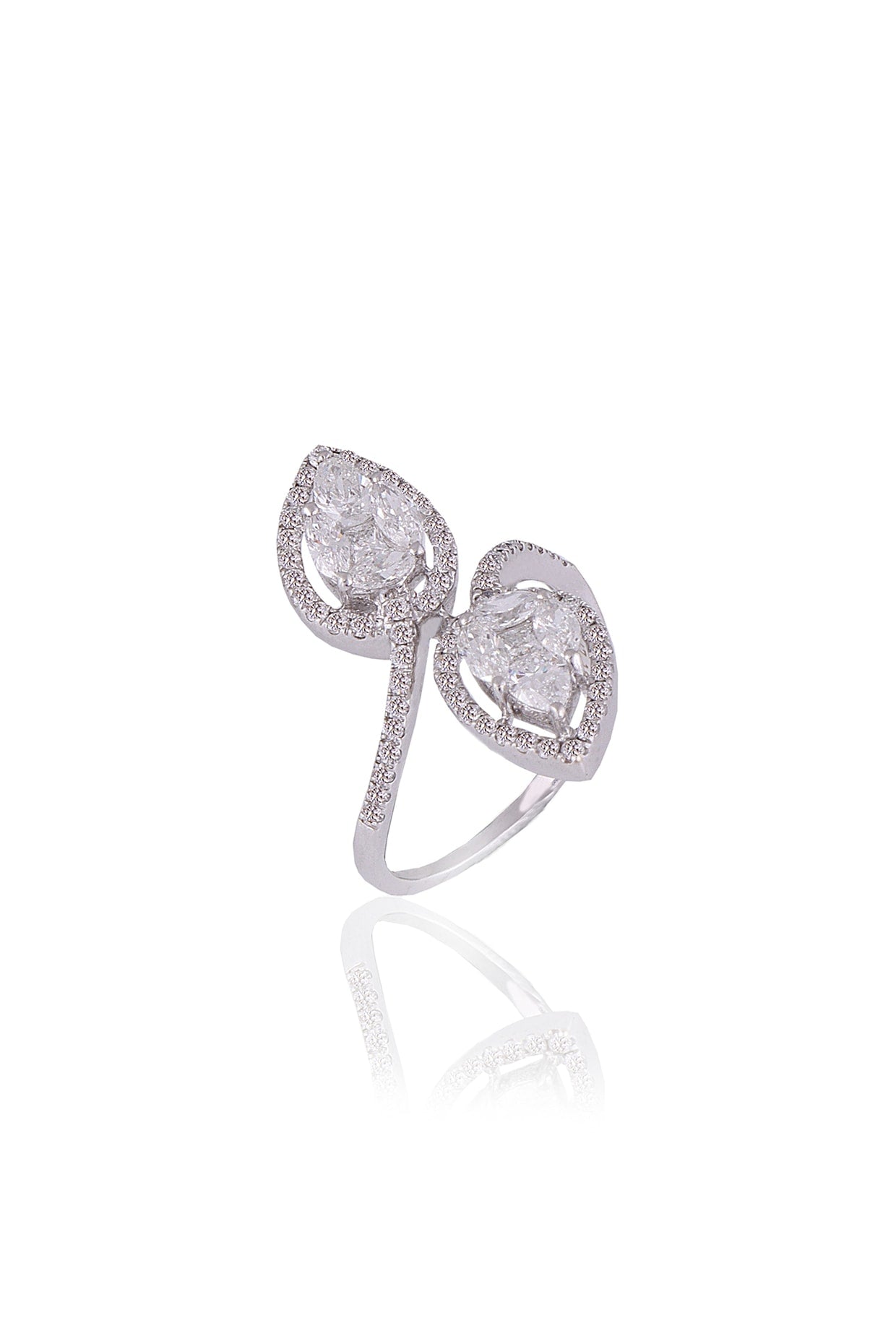 White Plated Diamond Ring