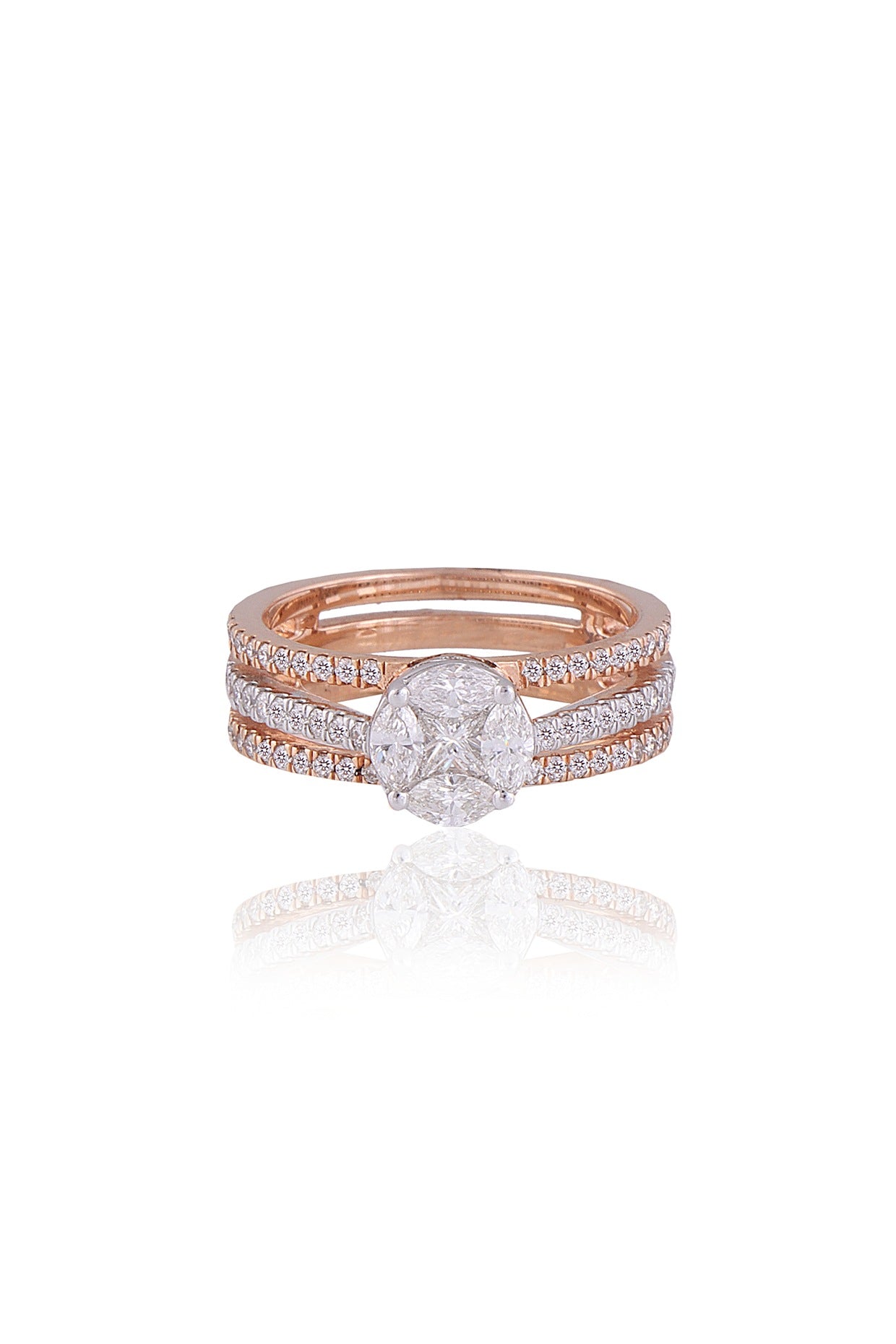 Rose Gold Plated Diamond Ring