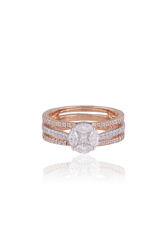 Rose Gold Plated Diamond Ring