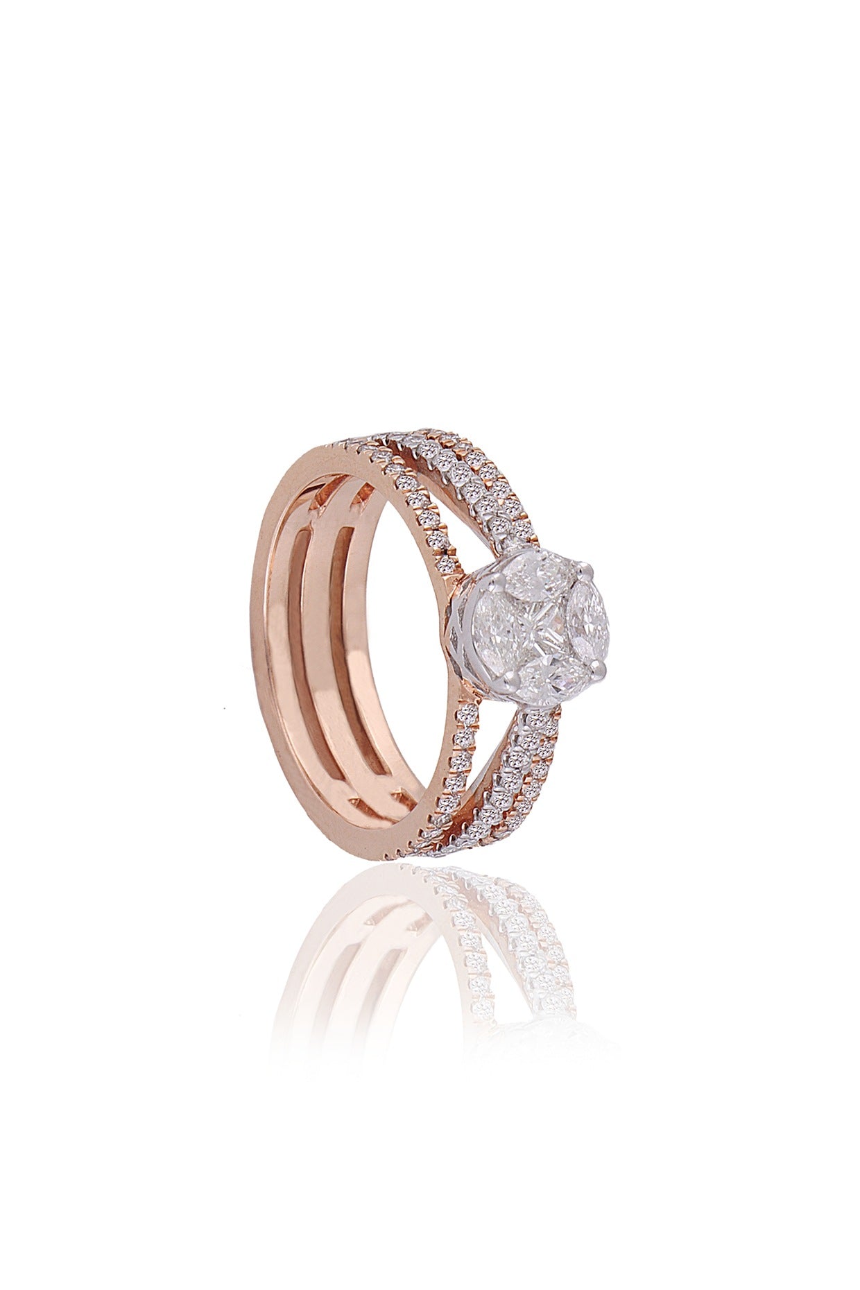 Rose Gold Plated Diamond Ring