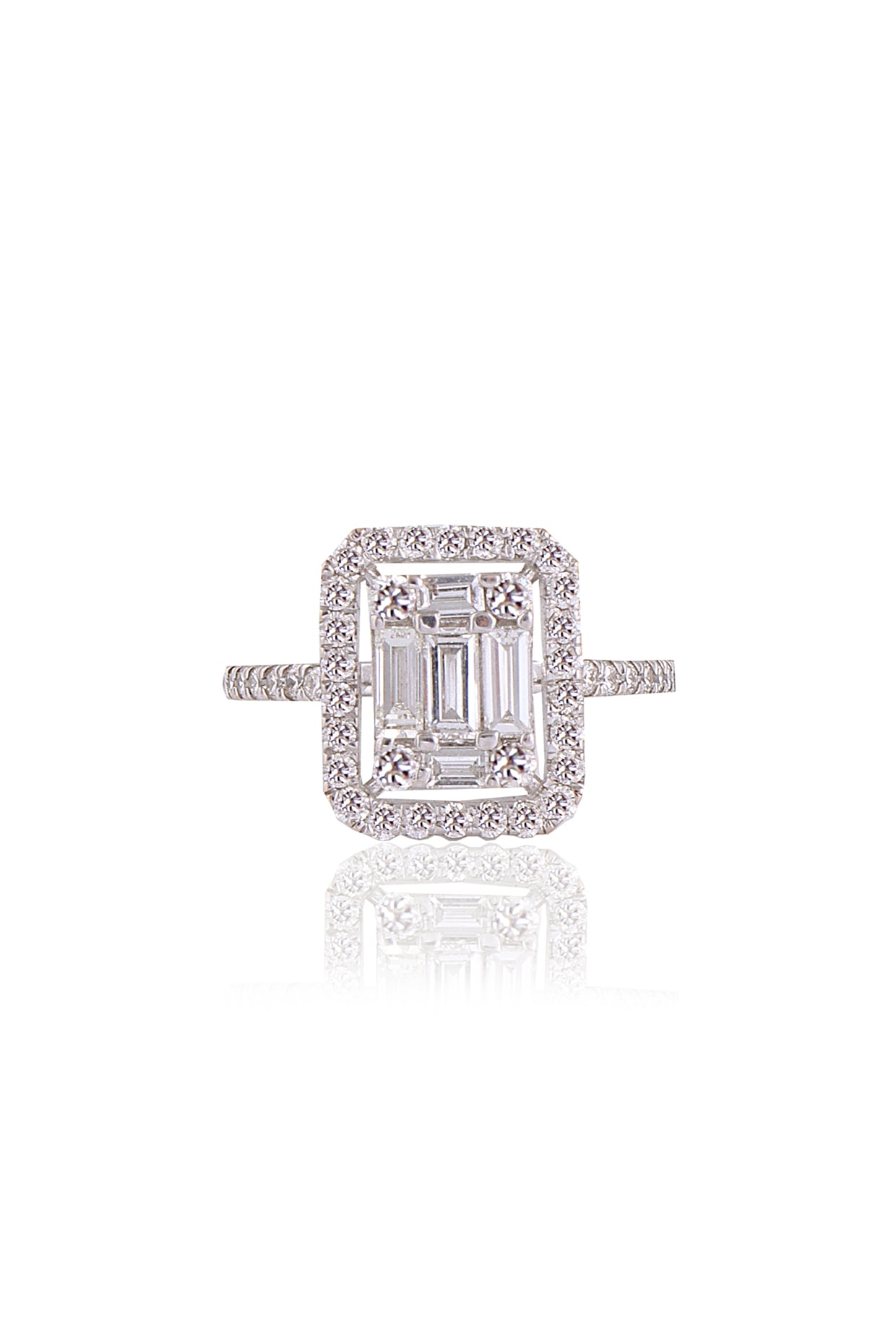 White Plated Diamond Ring