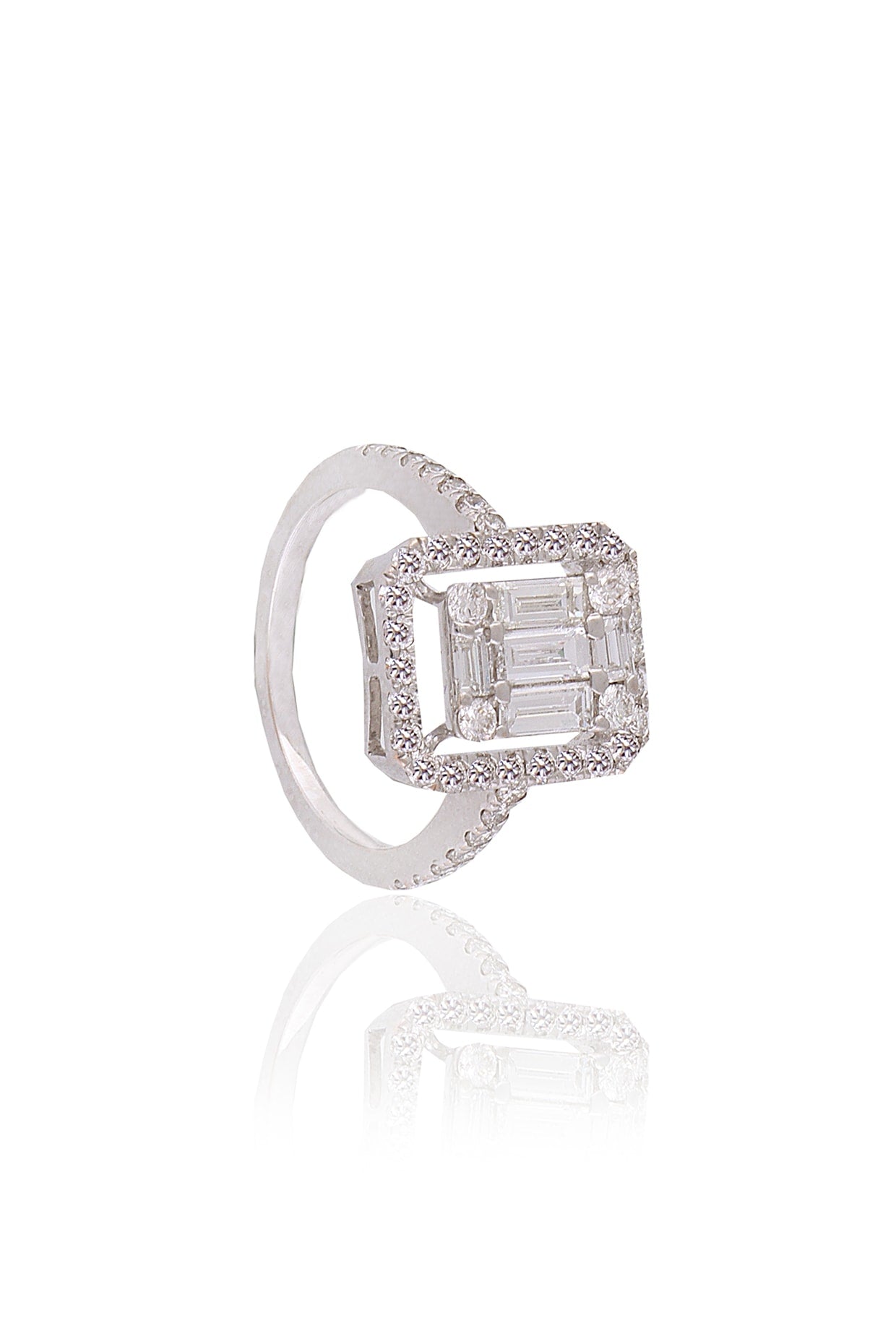 White Plated Diamond Ring