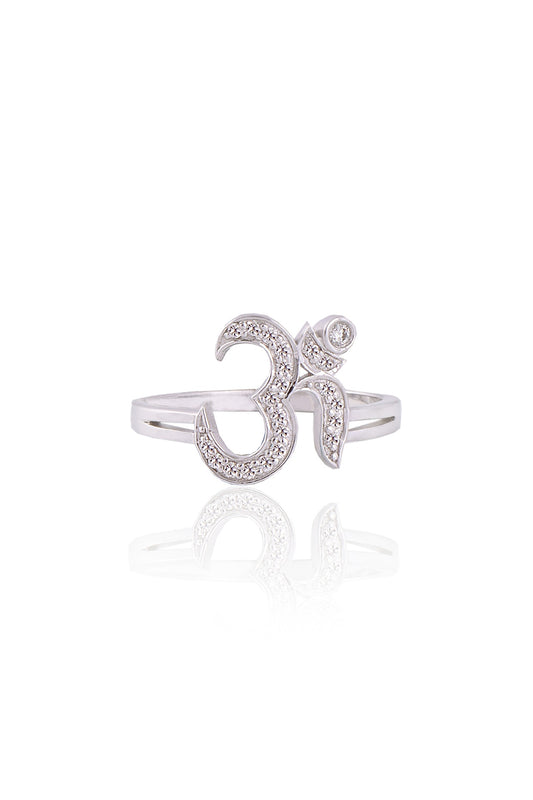 White Plated Diamond Ring