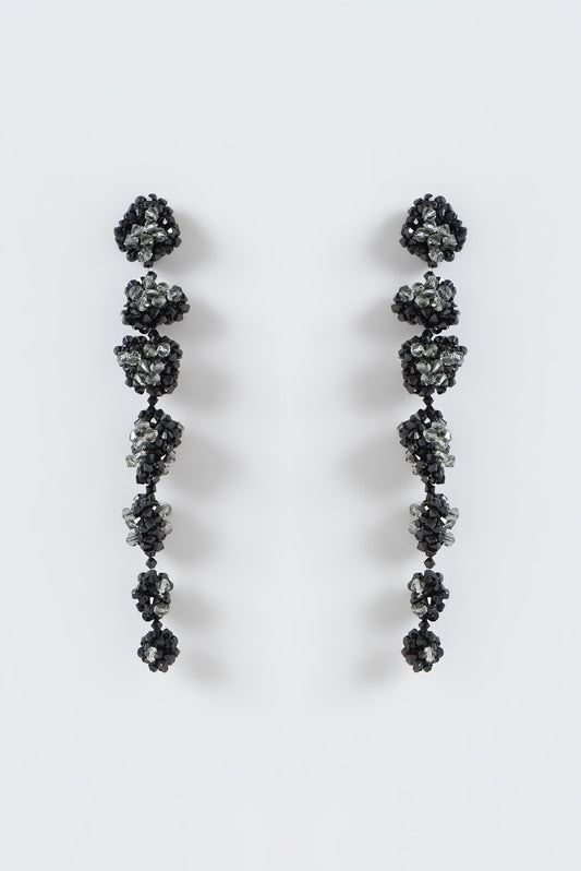 Black Xillion Swarovski Crystal Dangler Earrings