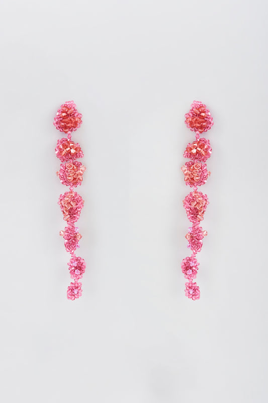 Coral Swarovski Xilion Crystal Dangler Earrings