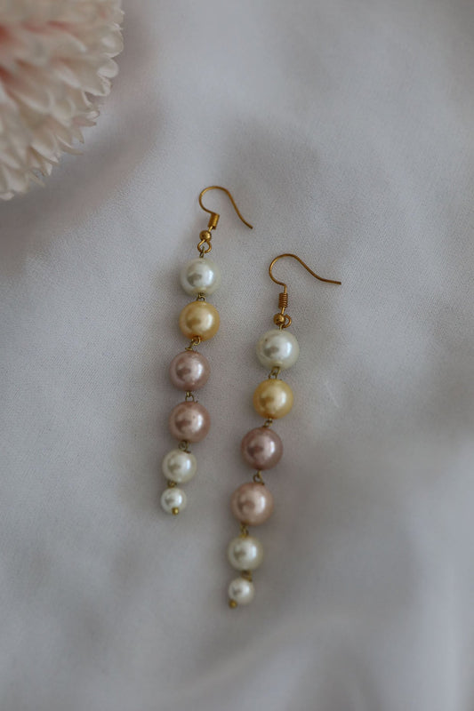 Gold Plated Pearl Dangler Earrings