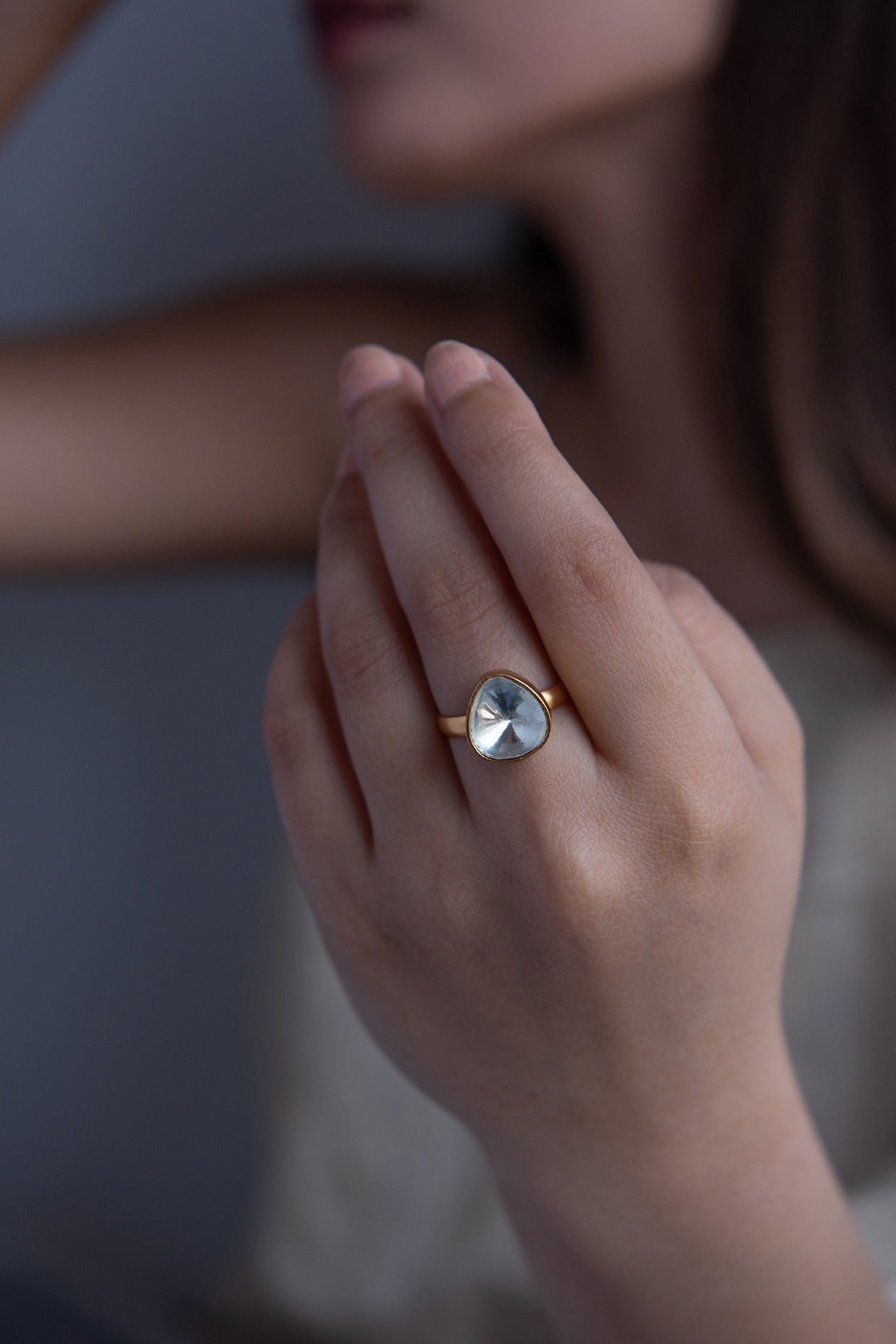 Gold Plated Kundan Polki Ring