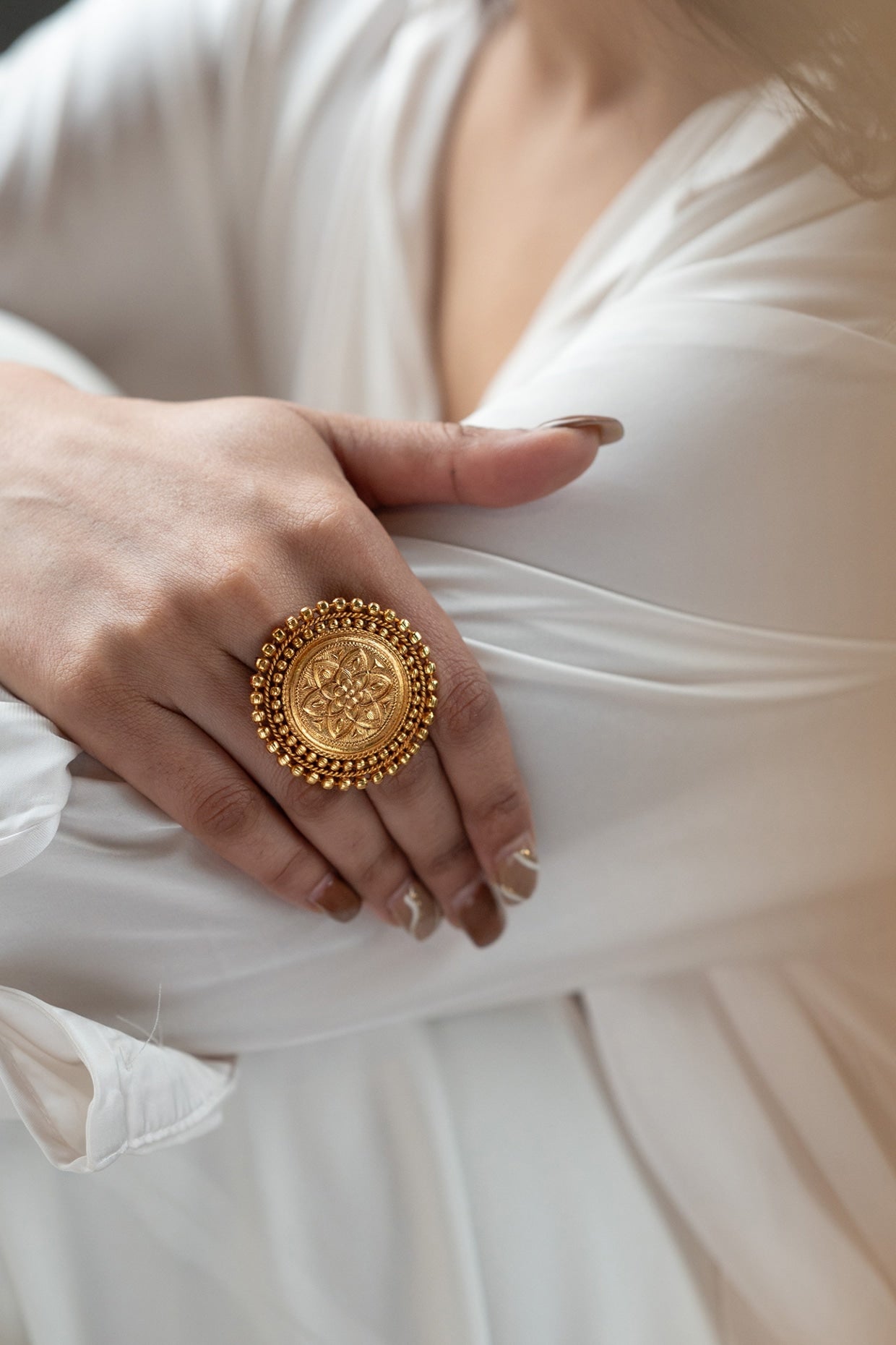 Gold Plated Temple Ring