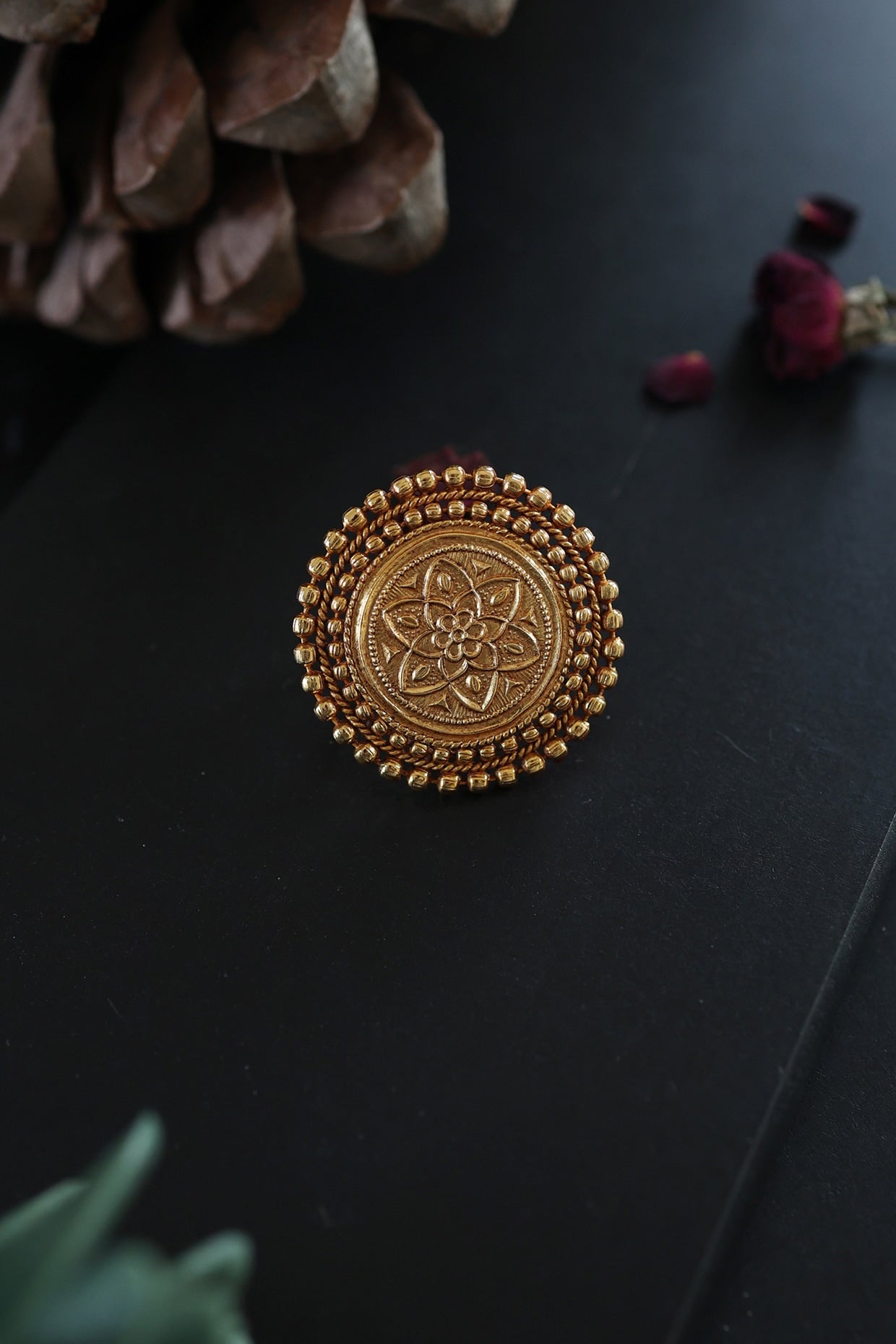 Gold Plated Temple Ring