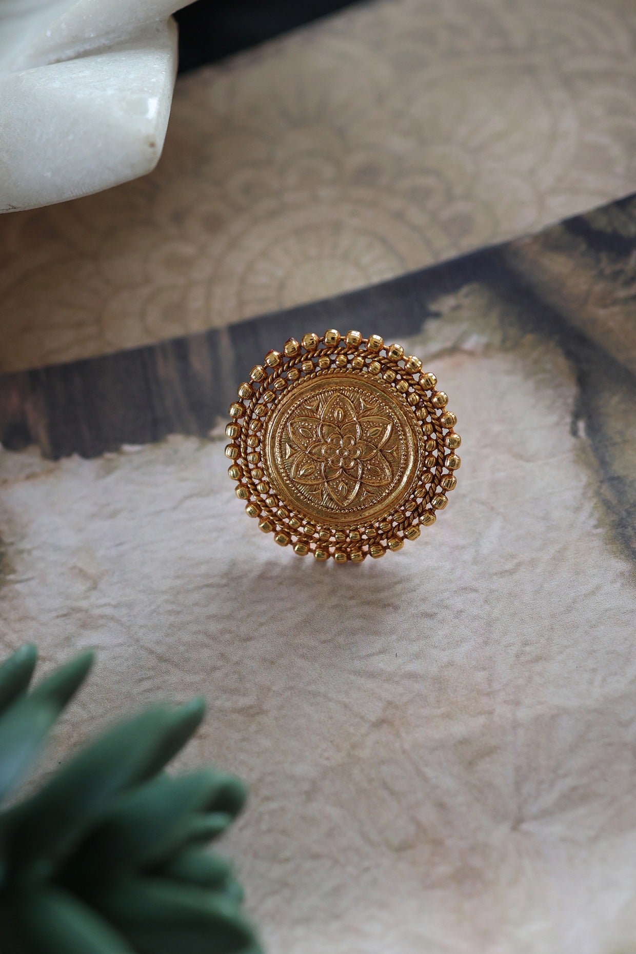 Gold Plated Temple Ring