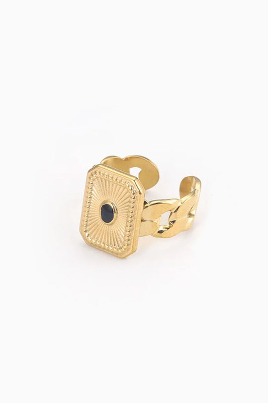 Gold Plated Square Ring