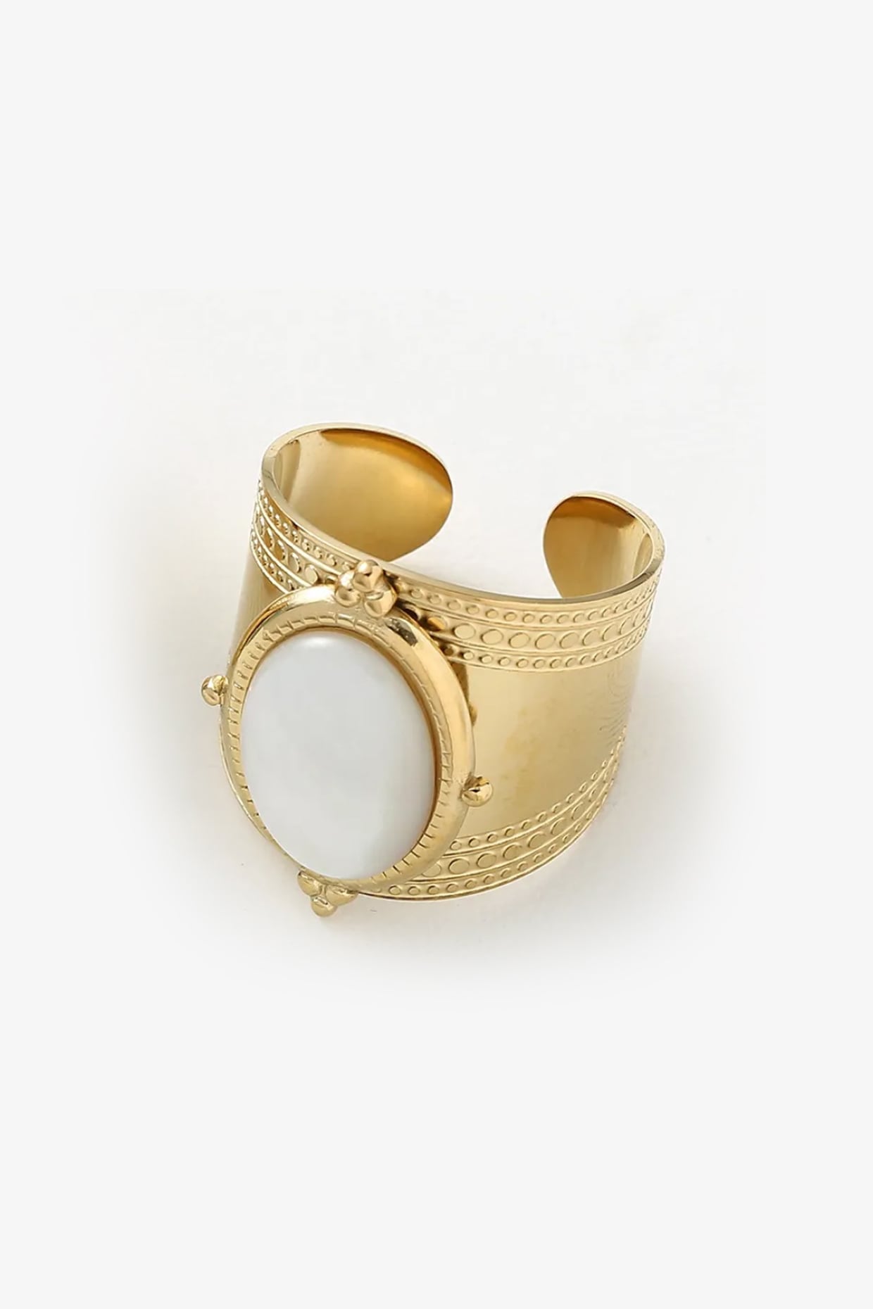 Gold Plated White Stone Ring