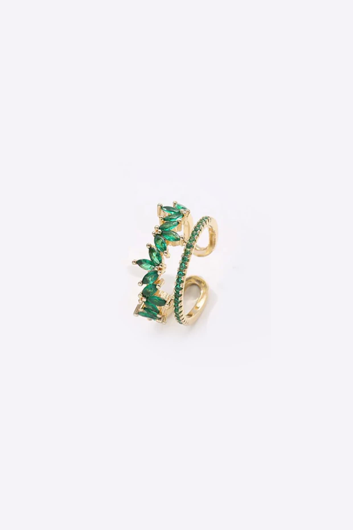 Gold Plated Green Diamond Ring