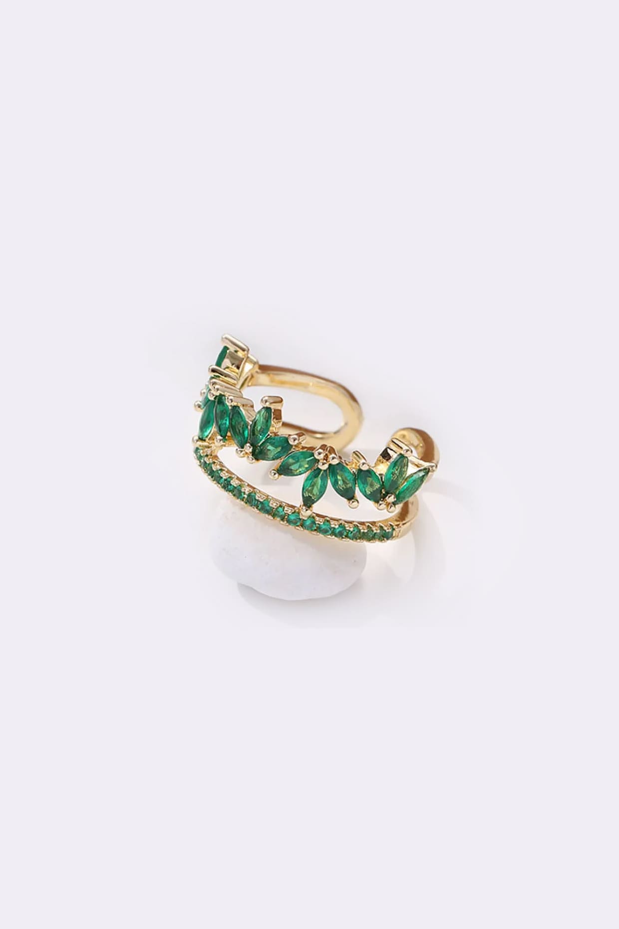 Gold Plated Green Diamond Ring