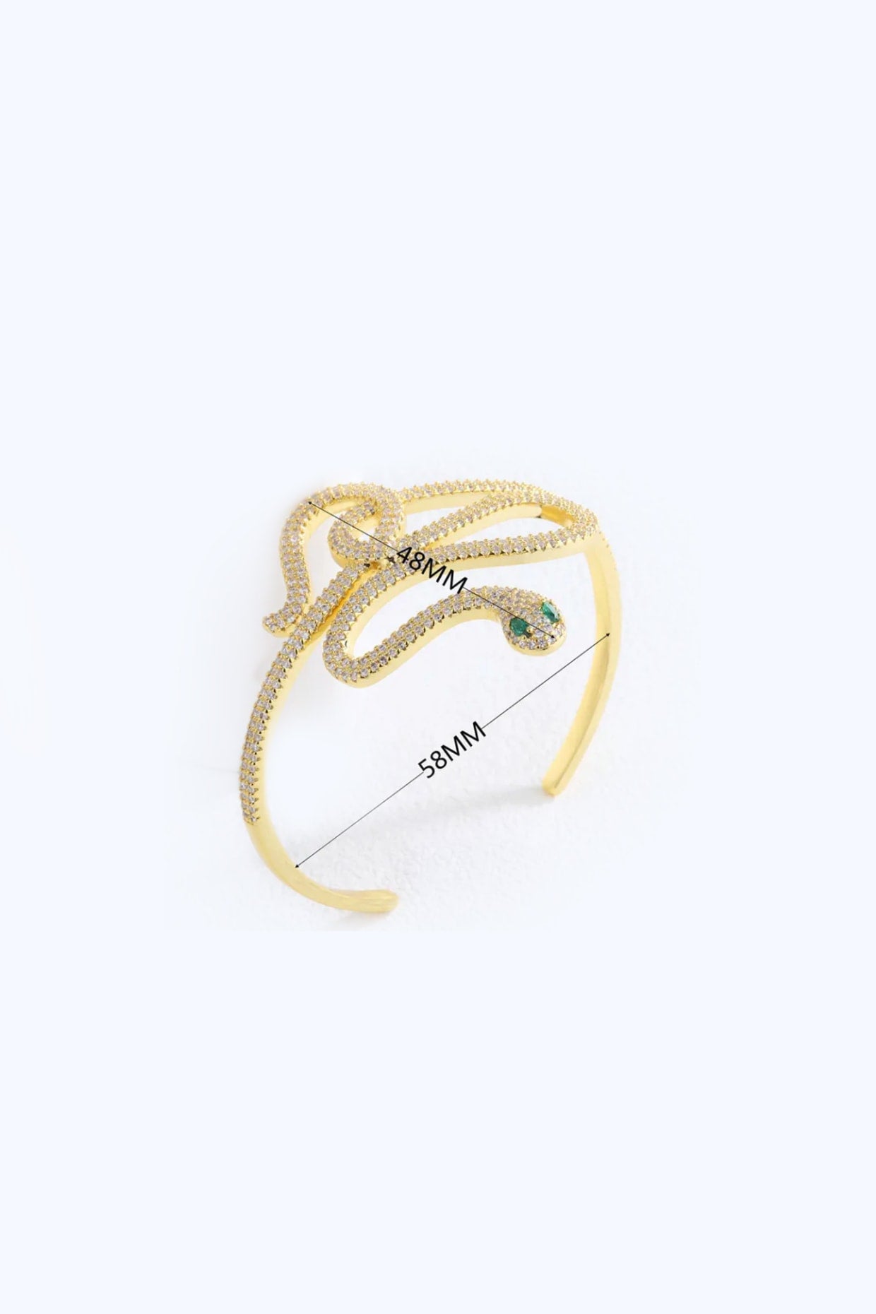 Gold Plated Zircon Serpent Adjustable Bangle