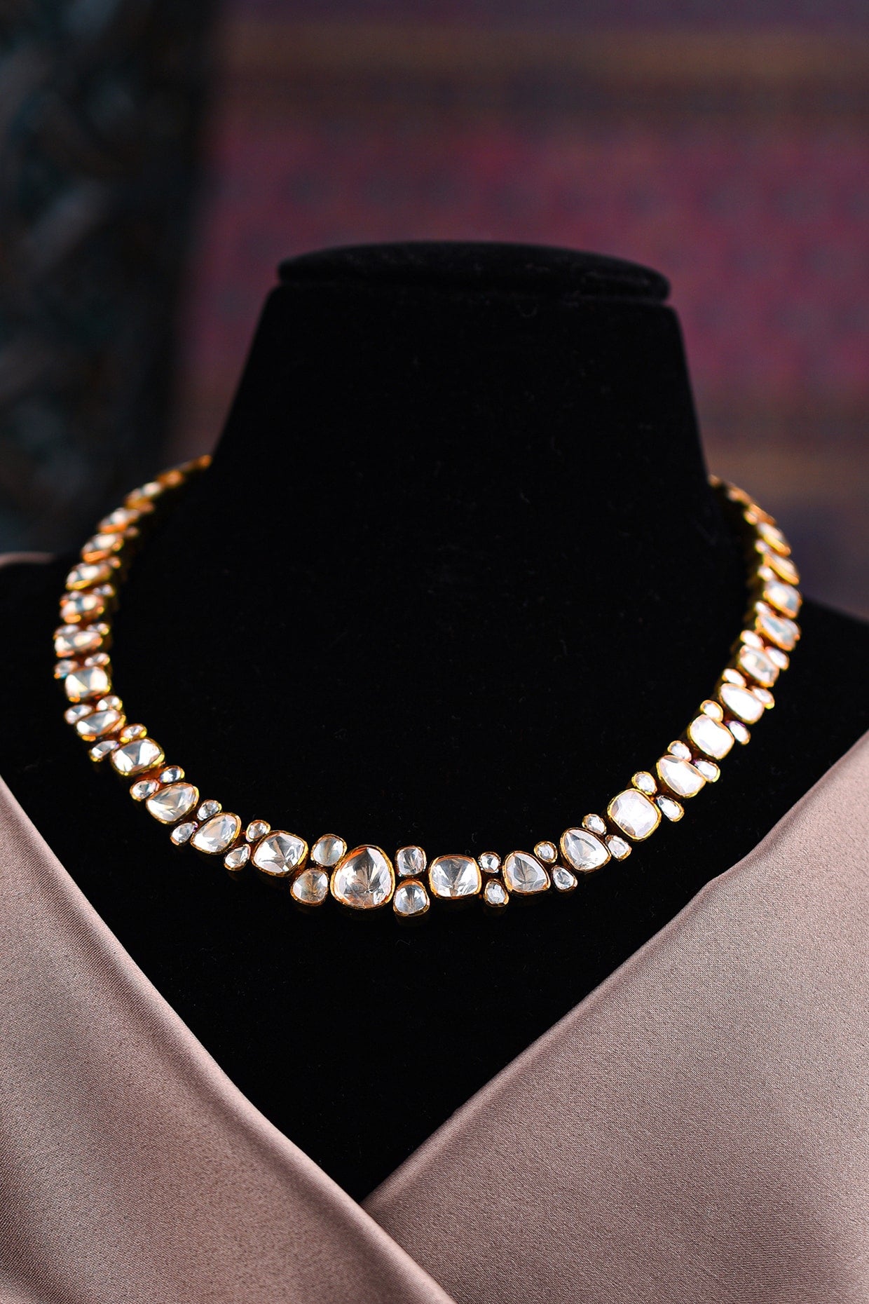 Gold Finish Moissanite Necklace