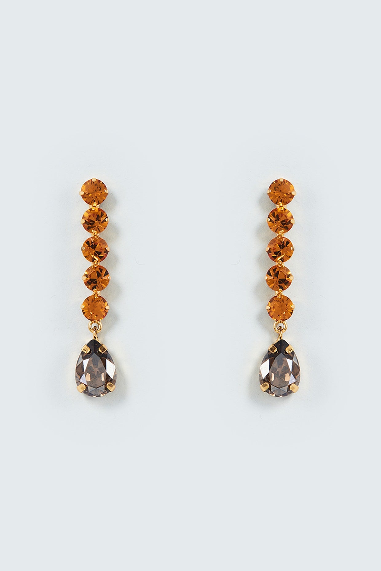 Gold Finish Swarovski Crystal Dangler Earrings