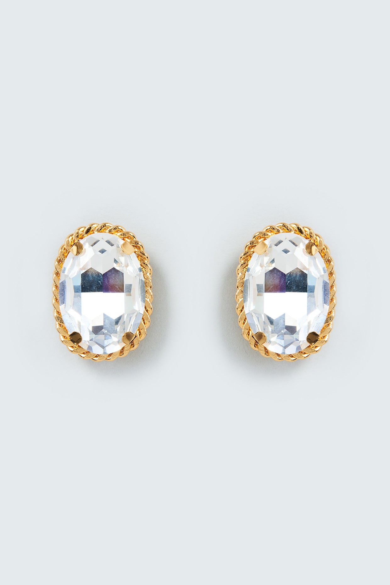 Gold Finish Swarovski Crystal Stud Earrings