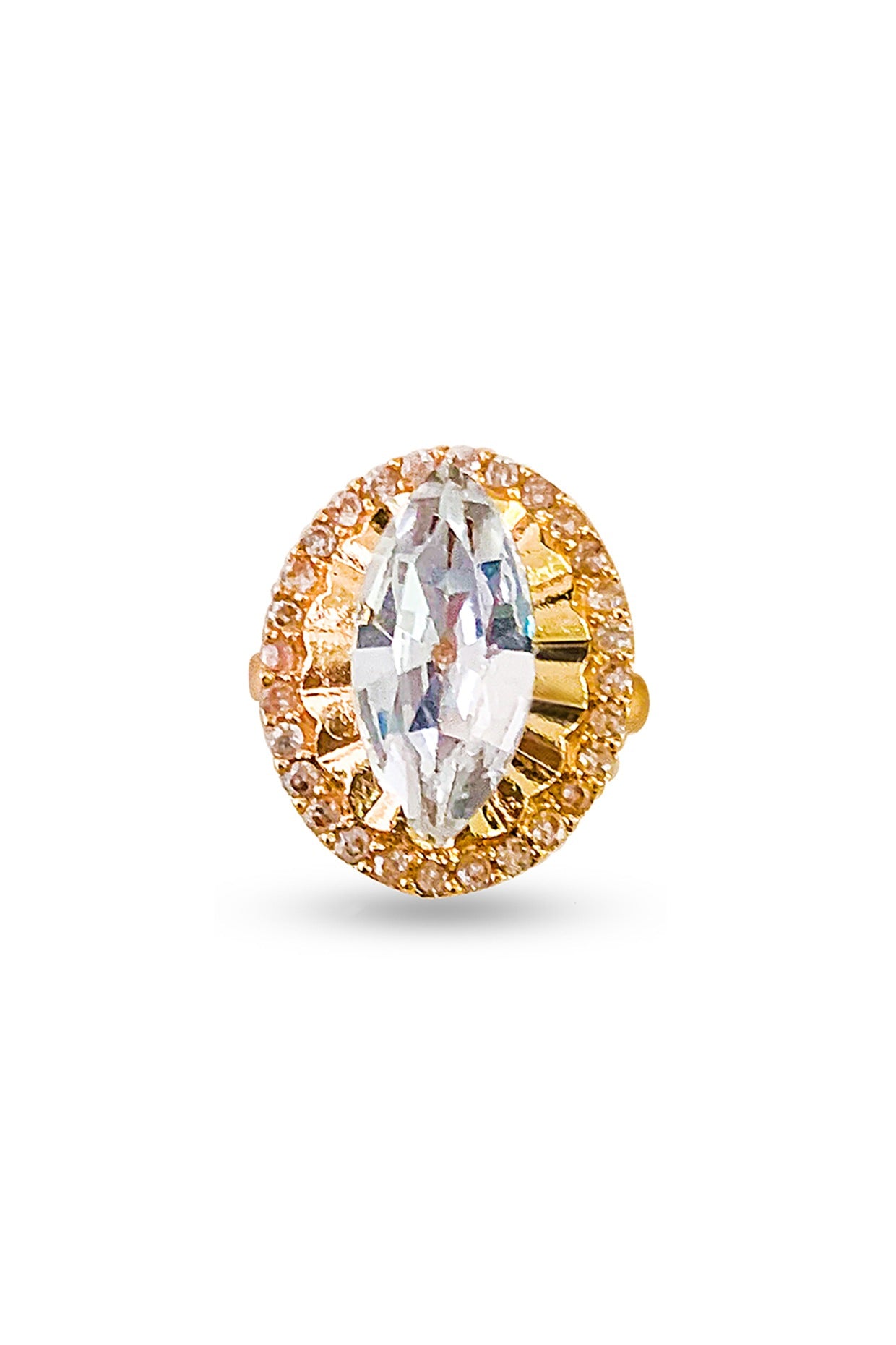 Gold Finish Swarovski Crystal Ring