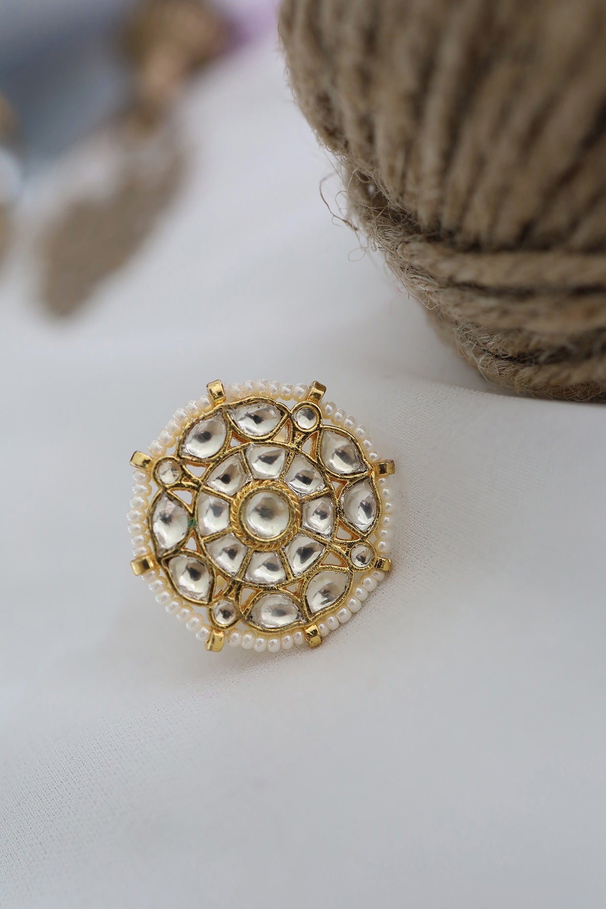 Gold Plated Shell Pearl Ring