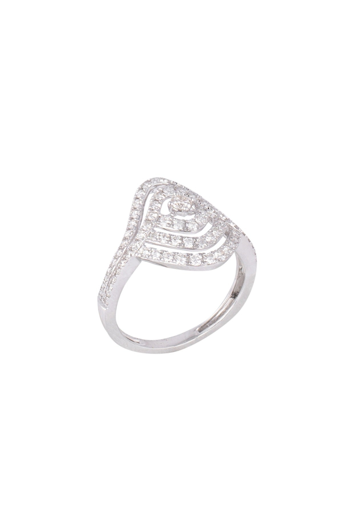 18kt White gold diamond rhythm ring