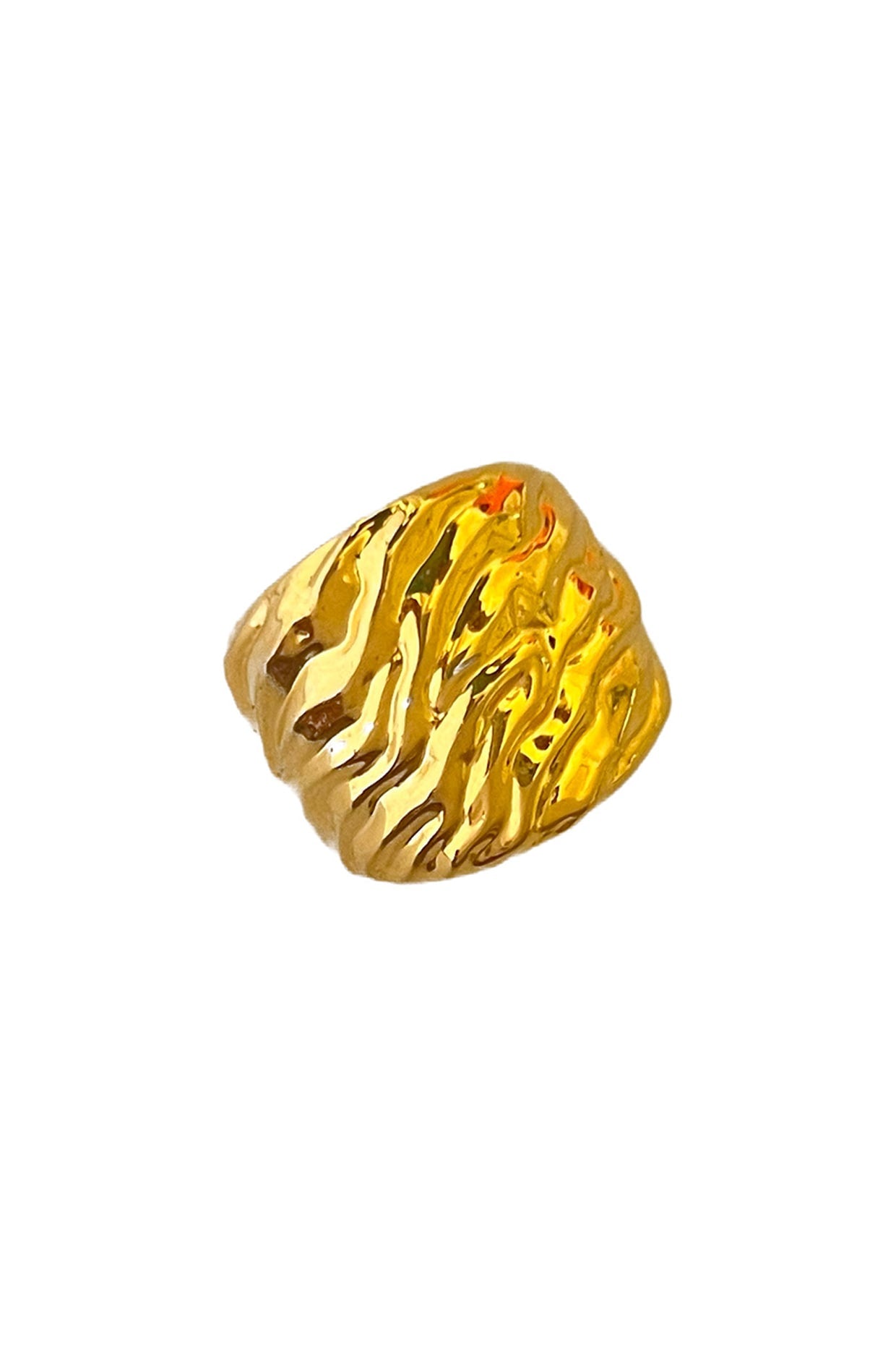 Gold Finish Textured Ring