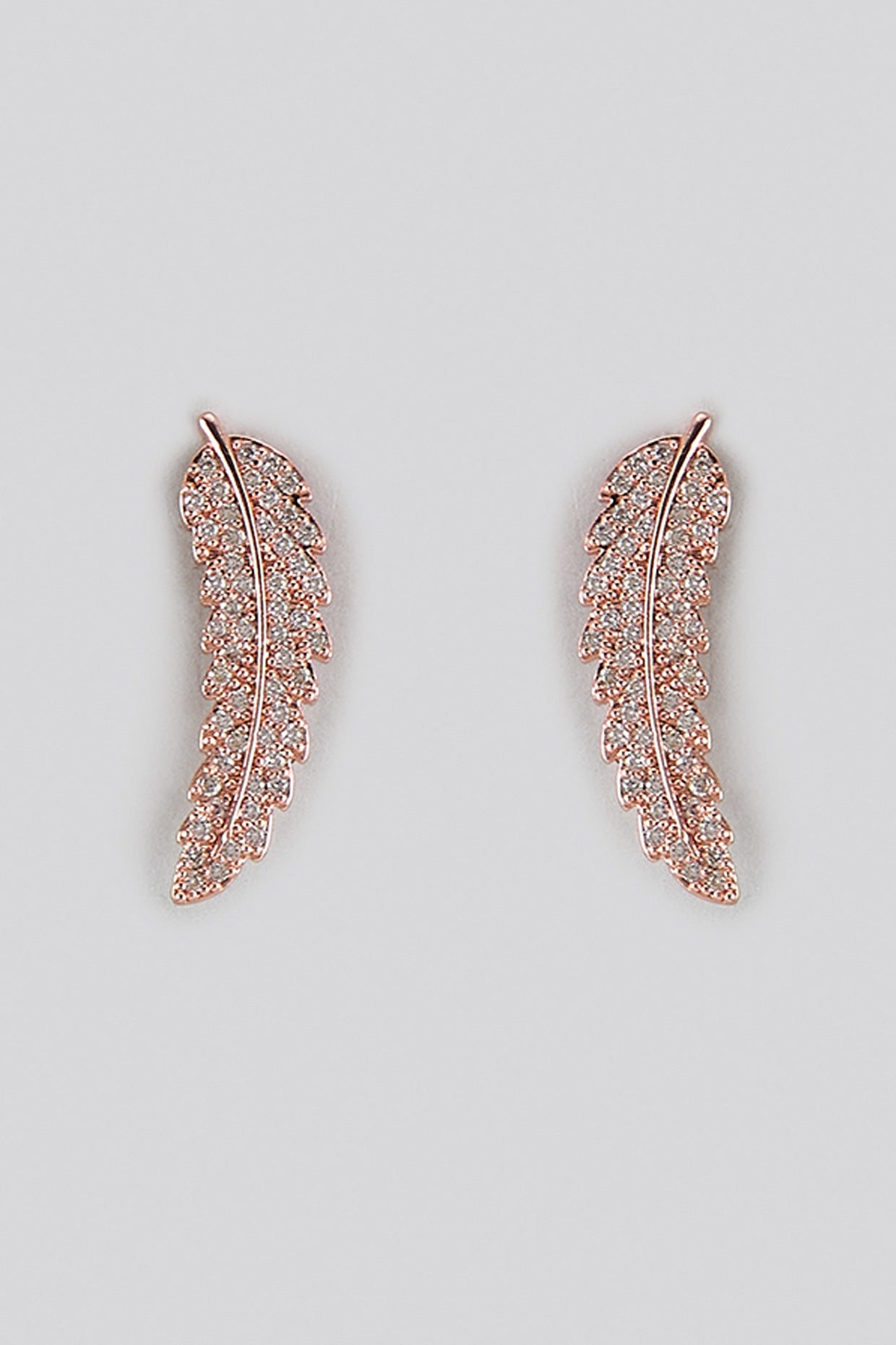 Rose Gold Finish Cubic Zirconia Stud Earrings With Bracelet