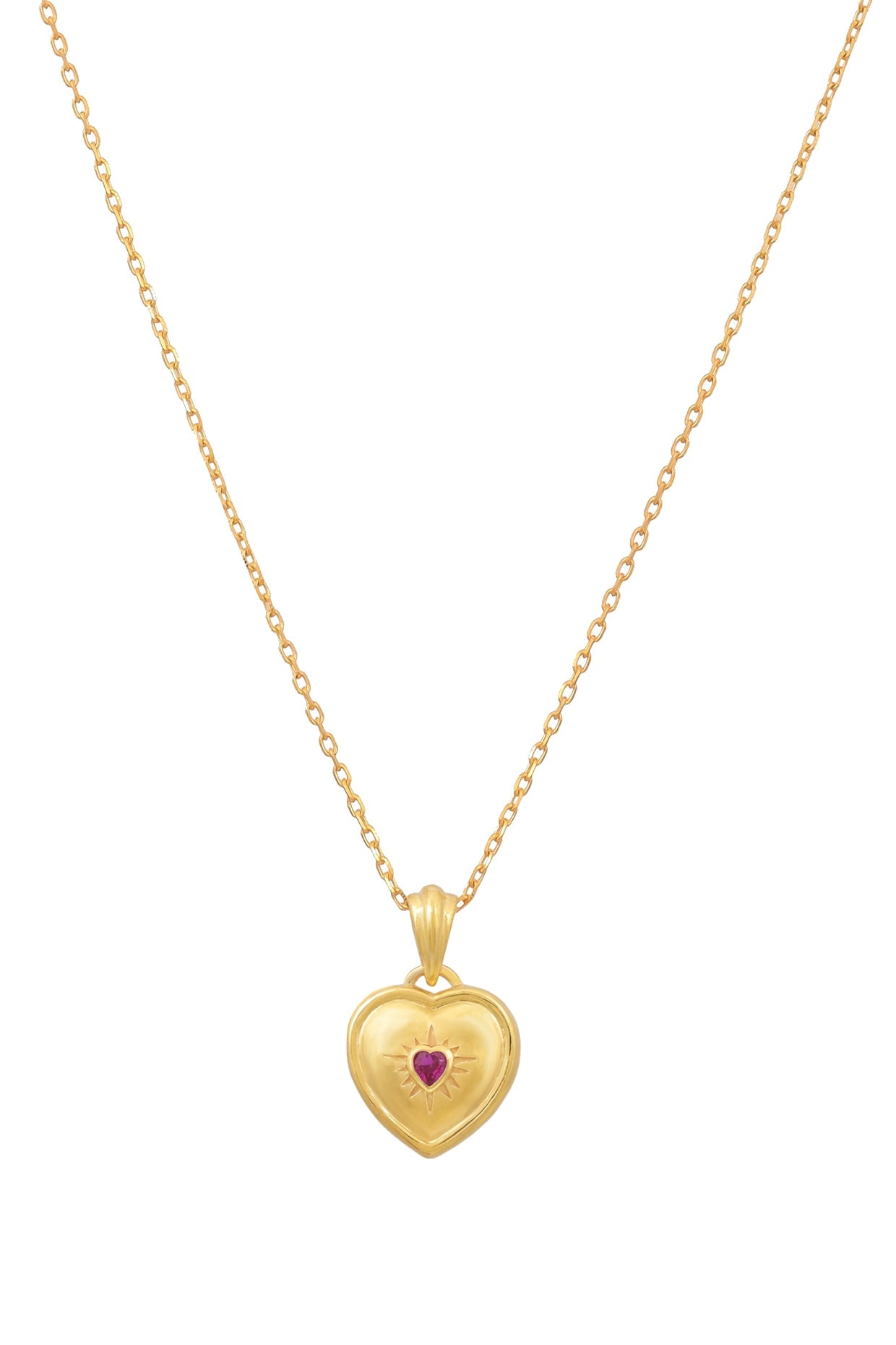 Gold Plated Swarovski Crystal Heart Pendant Necklace In Sterling Silver