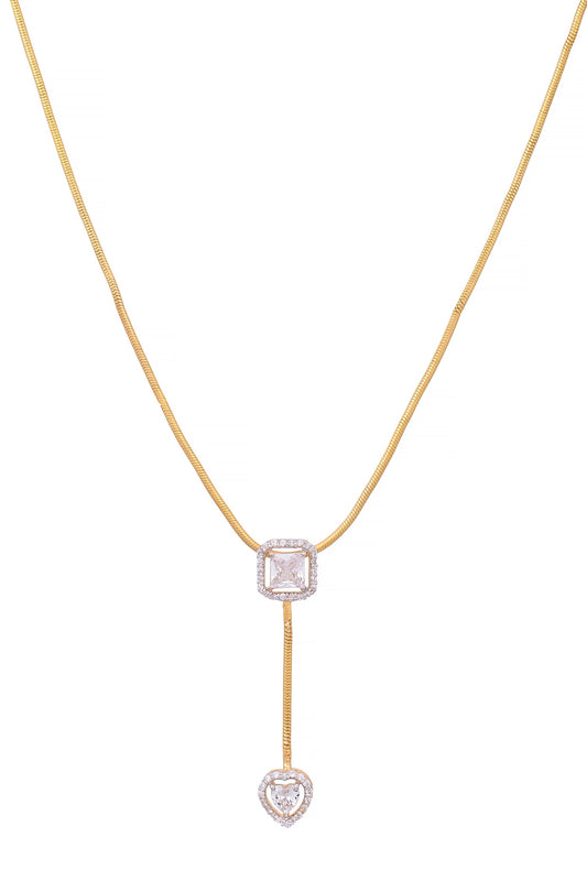 Gold Plated Swarovski Heart Pendant Necklace In Sterling Silver