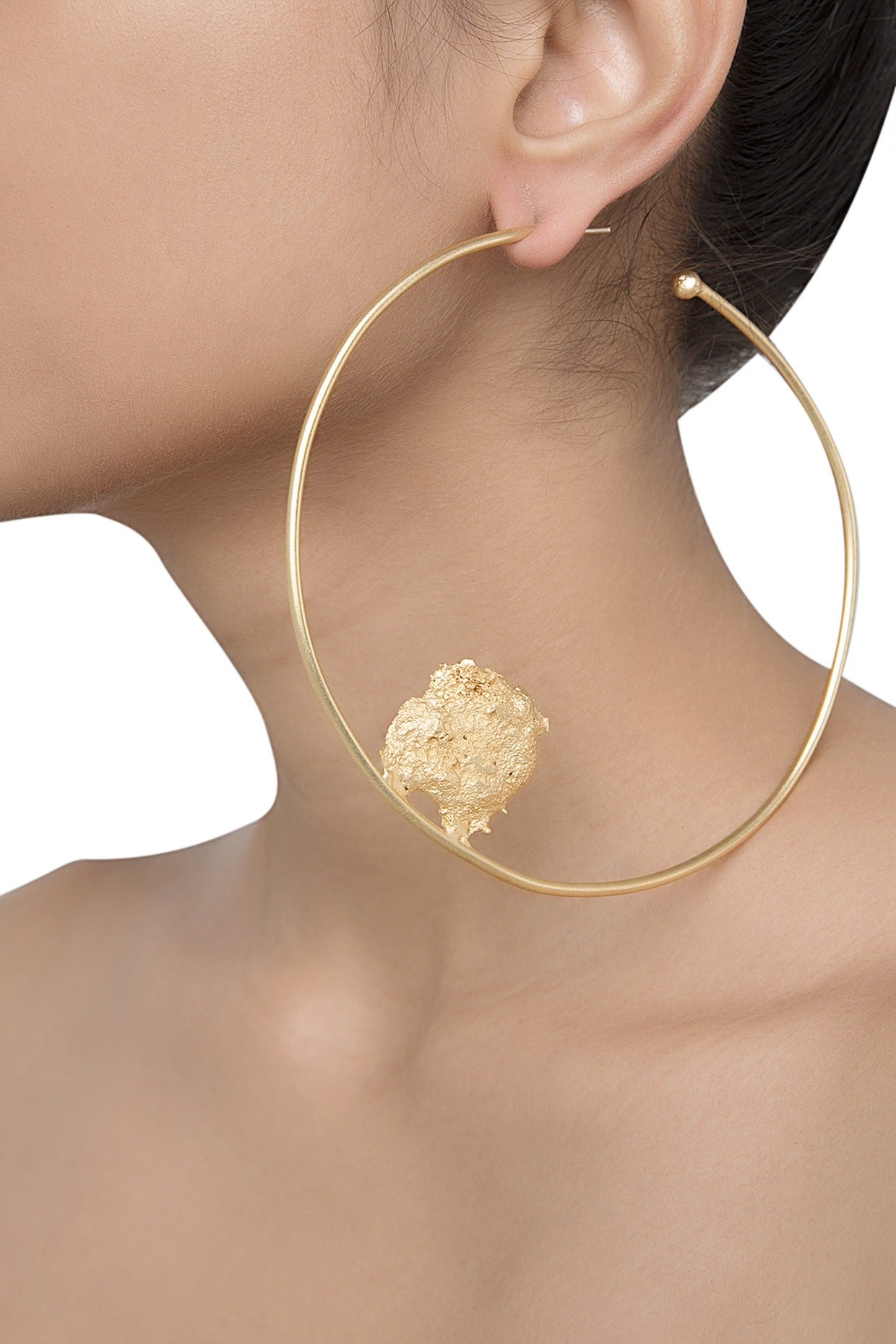 Gold Plated Oversized Hoop Earrings