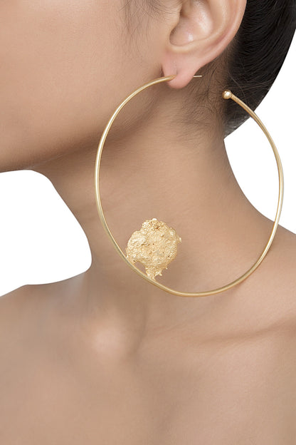 Gold Plated Oversized Hoop Earrings