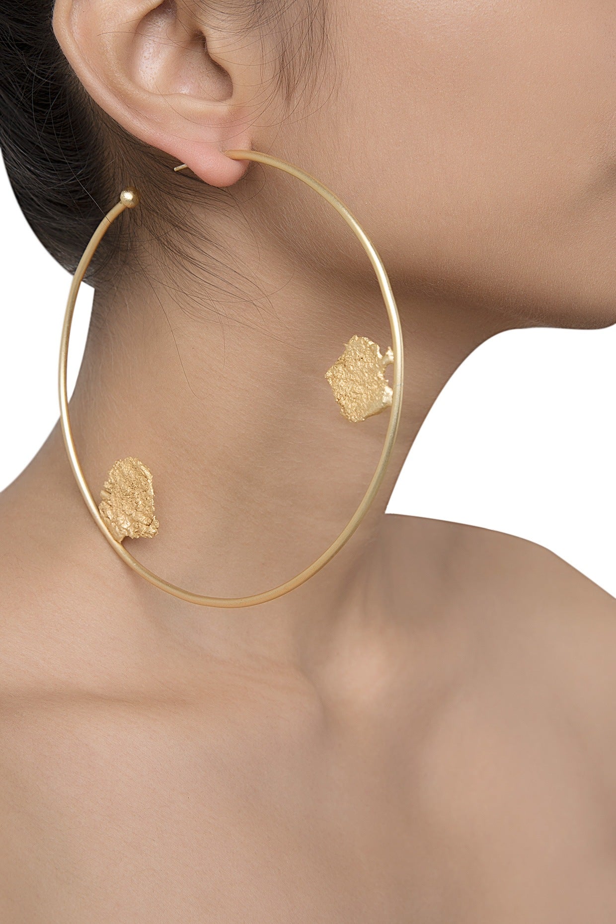 Gold Plated Oversized Hoop Earrings