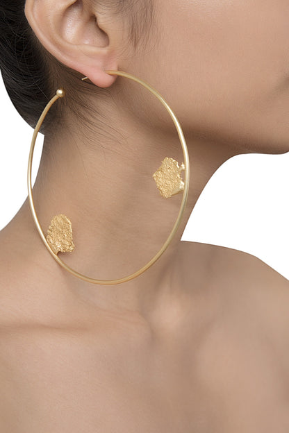 Gold Plated Oversized Hoop Earrings