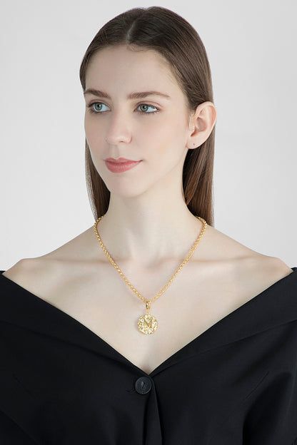 Gold Finish Princess Style Chain Necklace