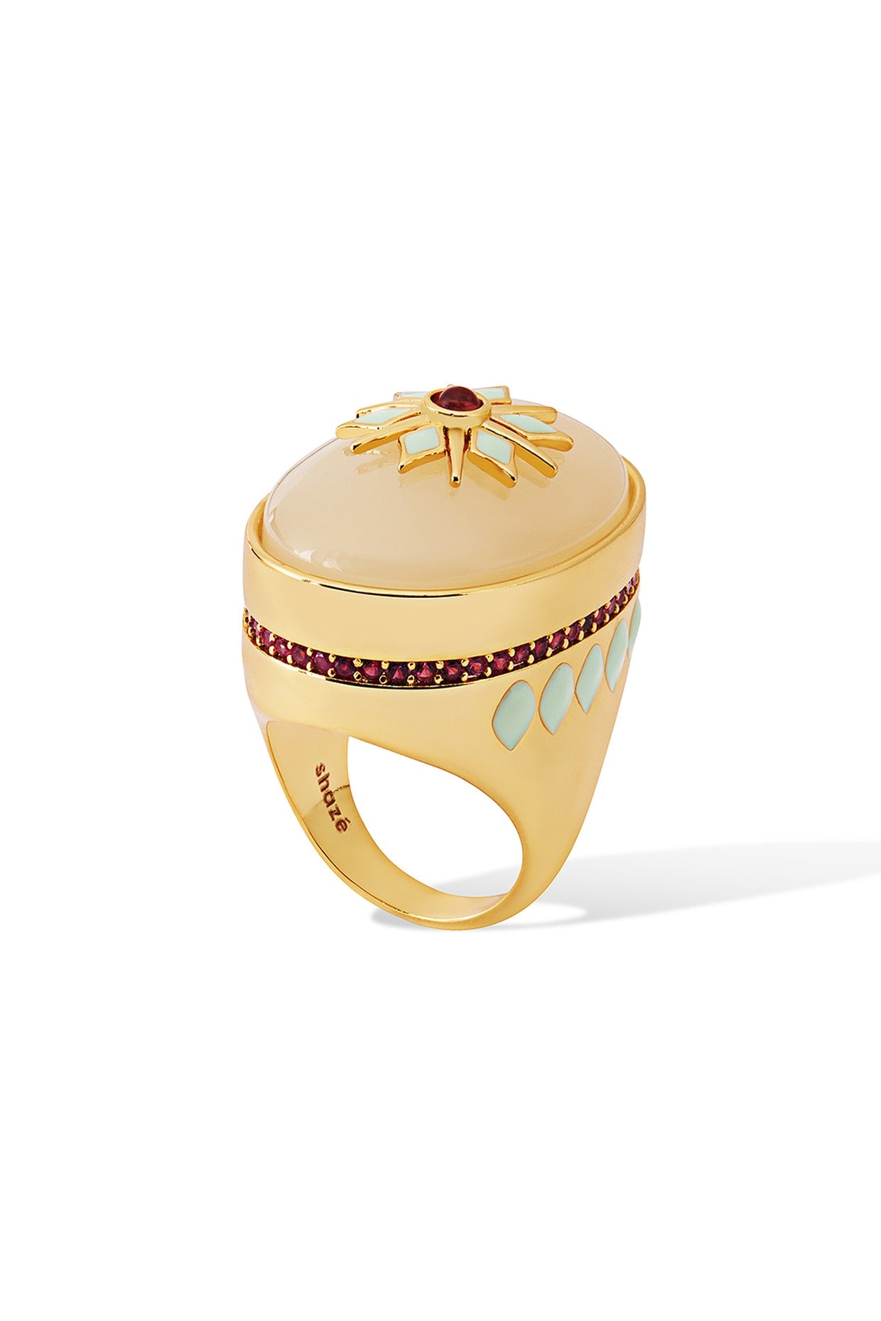 Yellow Gold Plated Zircon Ring