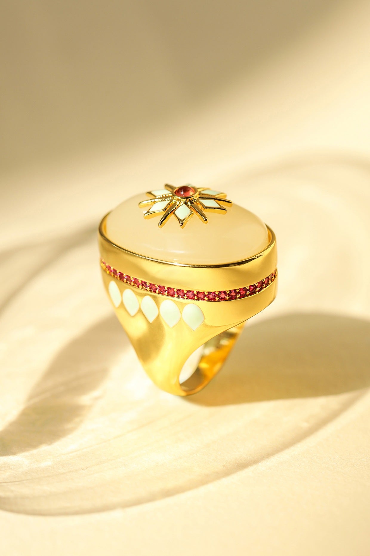 Yellow Gold Plated Zircon Ring