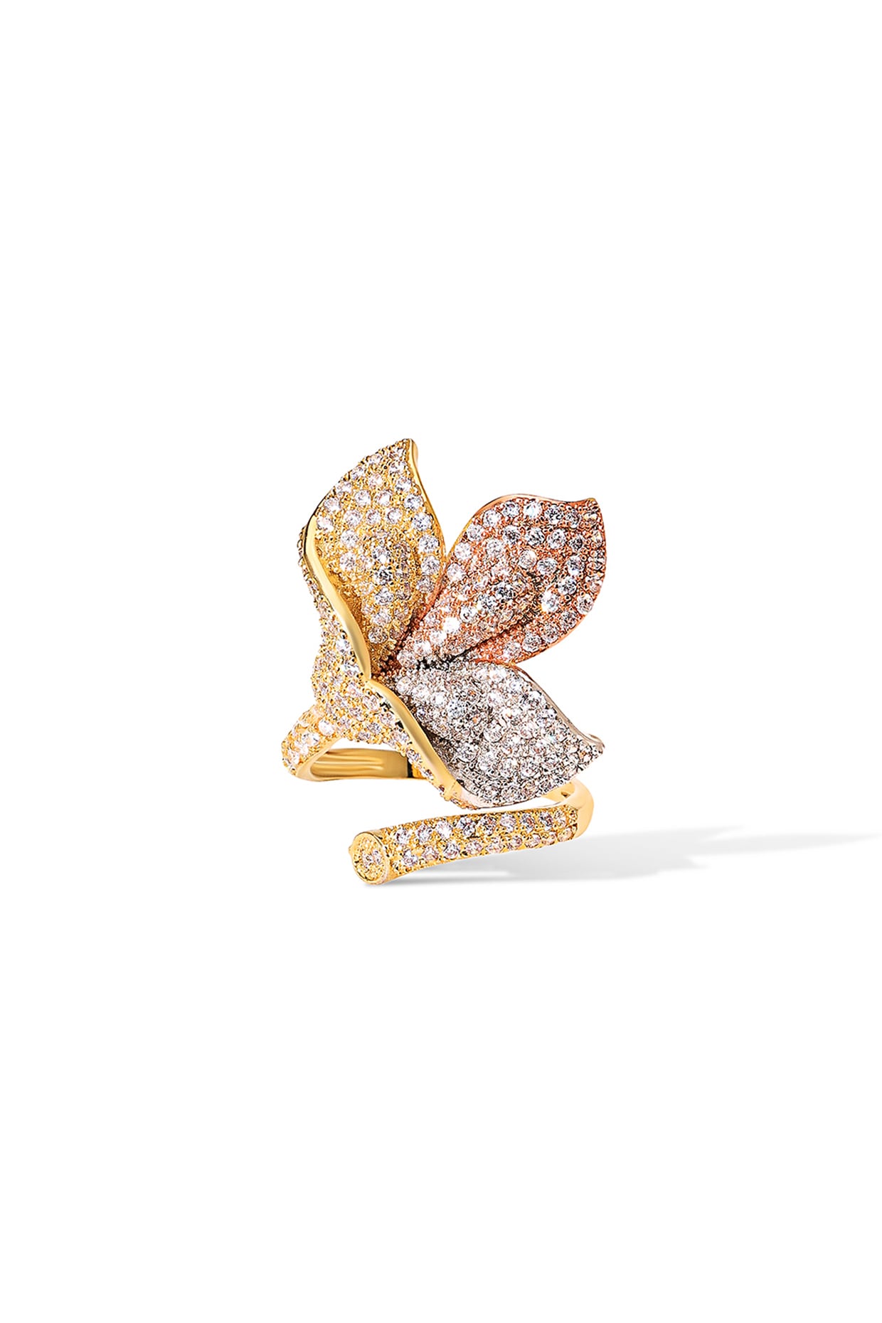 Gold Finish Zircon Sea Breeze Ring