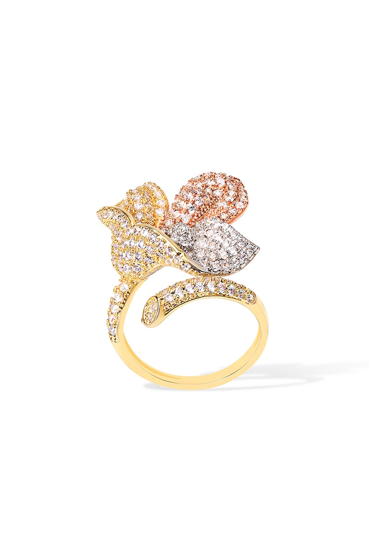 Gold Finish Zircon Sea Breeze Ring