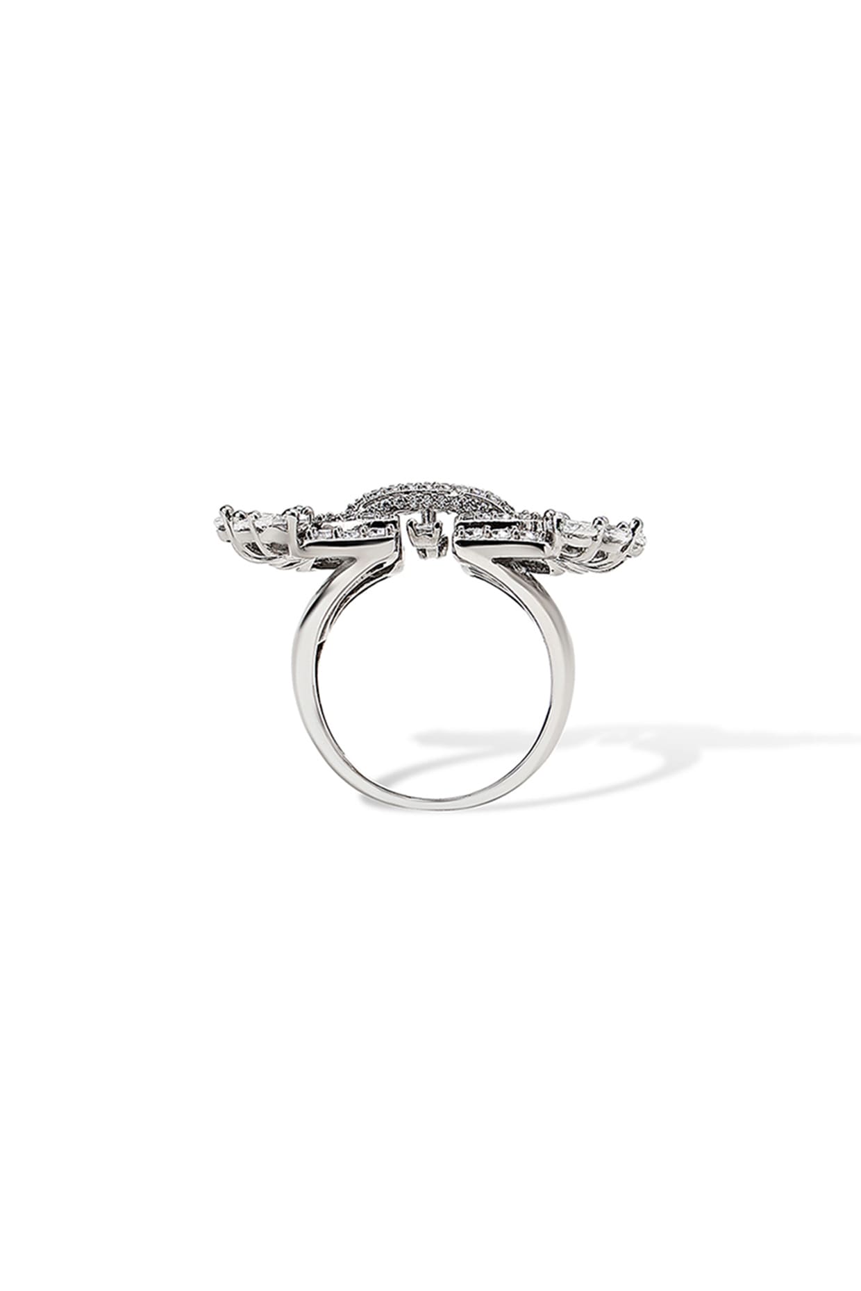 White Gold Finish Zircon Ring